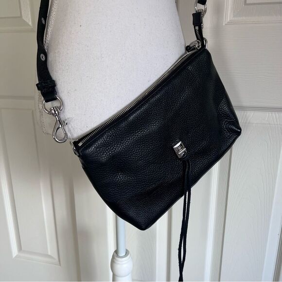 Rebecca Minkoff Darren Top Zip Leather Shoulder Bag Black NEW MSRP $328 - Picture 4 of 12